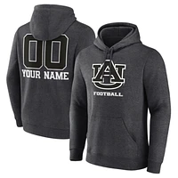 Men's Charcoal Auburn Tigers Personalized Name & Number Monochrome Pullover Hoodie