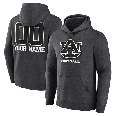 Men's Charcoal Auburn Tigers Personalized Name & Number Monochrome Pullover Hoodie