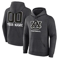 Men's Charcoal Auburn Tigers Personalized Name & Number Monochrome Pullover Hoodie