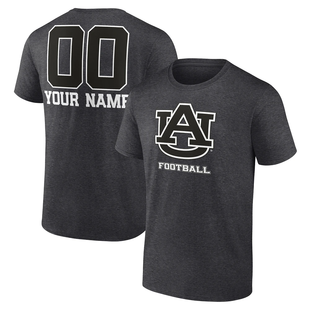 Men's Charcoal Auburn Tigers Personalized Name & Number Monochrome T-Shirt