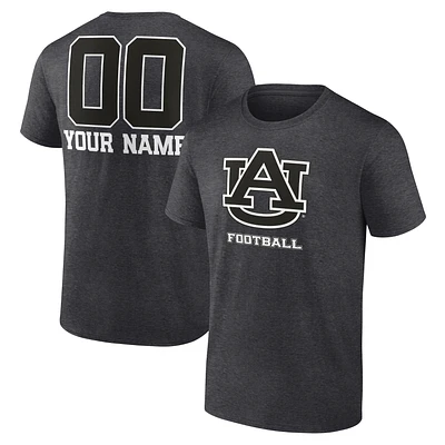Men's Charcoal Auburn Tigers Personalized Name & Number Monochrome T-Shirt