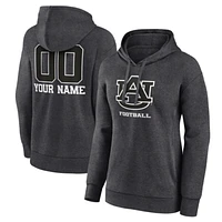 Women's Charcoal Auburn Tigers Personalized Name & Number Monochrome Pullover Hoodie