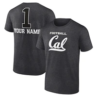 Men's Charcoal Cal Bears Personalized Any Name Monochrome T-Shirt