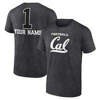 Men's Charcoal Cal Bears Personalized Any Name Monochrome T-Shirt