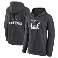 Women's Charcoal Cal Bears Personalized Any Name Monochrome Pullover Hoodie
