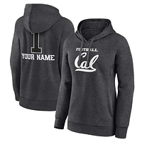 Women's Charcoal Cal Bears Personalized Any Name Monochrome Pullover Hoodie