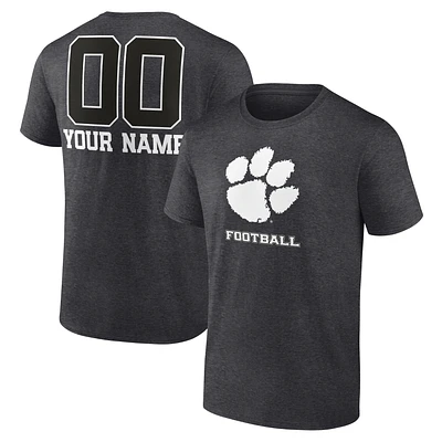 Men's Charcoal Clemson Tigers Personalized Name & Number Monochrome T-Shirt