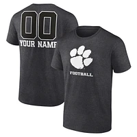 Men's Charcoal Clemson Tigers Personalized Name & Number Monochrome T-Shirt