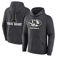 Men's Charcoal Missouri Tigers Personalized Any Name Monochrome Pullover Hoodie