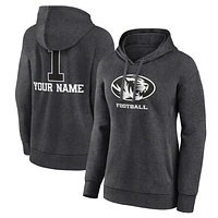 Women's Charcoal Missouri Tigers Personalized Any Name Monochrome Pullover Hoodie
