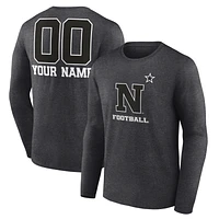 Men's Charcoal Navy Midshipmen Personalized Name & Number Monochrome Long Sleeve T-Shirt