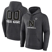 Men's Charcoal Navy Midshipmen Personalized Name & Number Monochrome Pullover Hoodie