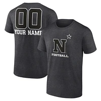 Men's Charcoal Navy Midshipmen Personalized Name & Number Monochrome T-Shirt
