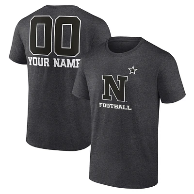 Men's Charcoal Navy Midshipmen Personalized Name & Number Monochrome T-Shirt