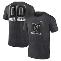Men's Charcoal Navy Midshipmen Personalized Name & Number Monochrome T-Shirt