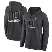 Women's Charcoal Navy Midshipmen Personalized Name & Number Monochrome Pullover Hoodie