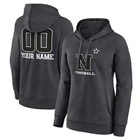 Women's Charcoal Navy Midshipmen Personalized Name & Number Monochrome Pullover Hoodie