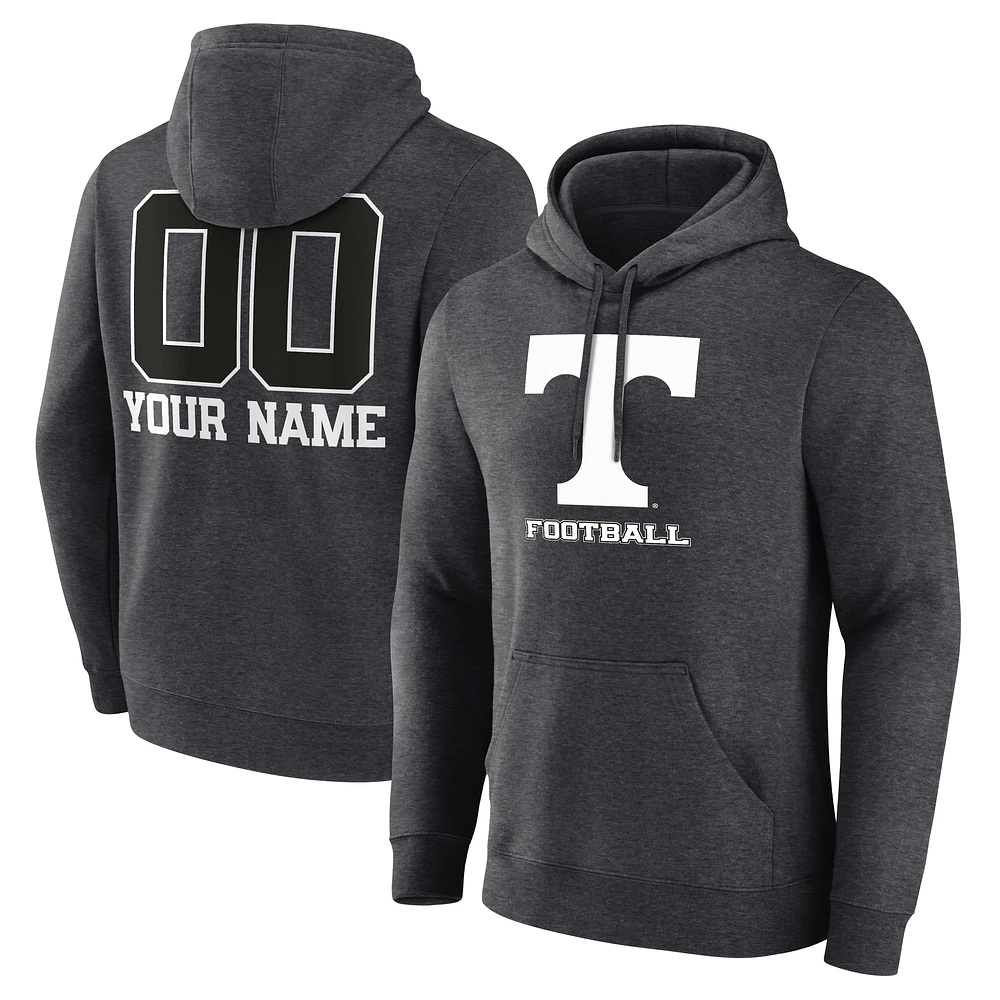 Men's Charcoal Tennessee Volunteers Personalized Name & Number Monochrome Pullover Hoodie