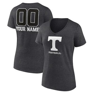 Women's Charcoal Tennessee Volunteers Personalized Name & Number Monochrome V-Neck T-Shirt