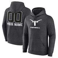 Men's Charcoal Texas Longhorns Personalized Name & Number Monochrome Pullover Hoodie