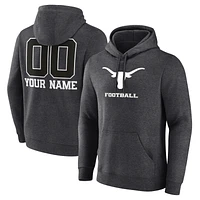 Men's Charcoal Texas Longhorns Personalized Name & Number Monochrome Pullover Hoodie