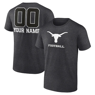 Men's Charcoal Texas Longhorns Personalized Name & Number Monochrome T-Shirt