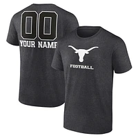 Men's Charcoal Texas Longhorns Personalized Name & Number Monochrome T-Shirt