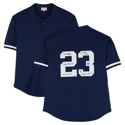 Don Mattingly New York Yankees Autographed Navy Mitchell & Ness Batting Practice Replica Jersey with Multiple Inscriptions