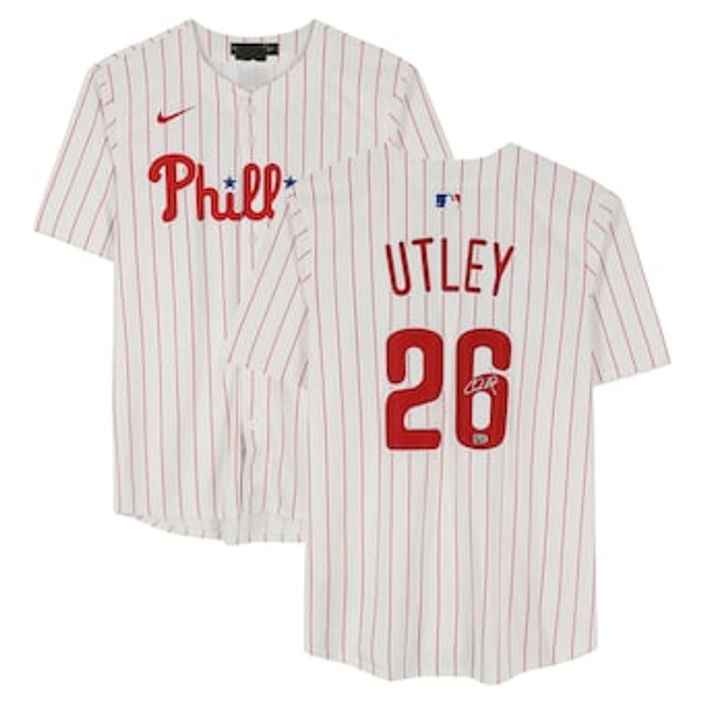 Chase Utley Philadelphia Phillies Autographed White Nike Limited Jersey