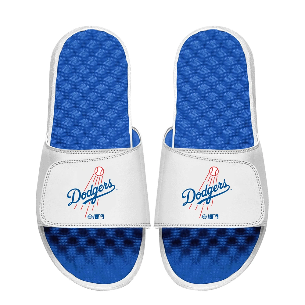 Youth ISlide White Los Angeles Dodgers Primary Logo Slide Sandals