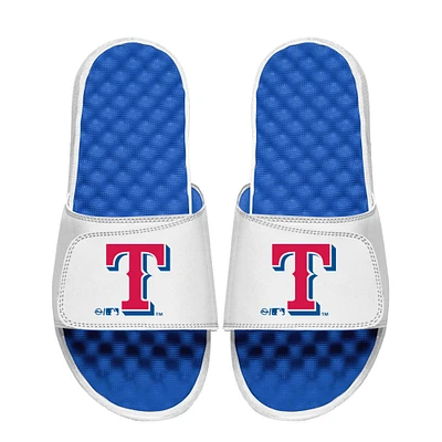 Youth ISlide White Texas Rangers Primary Logo Slide Sandals