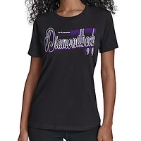 Women's Starter  Black Arizona Diamondbacks Groovy Script Team Fitted T-Shirt