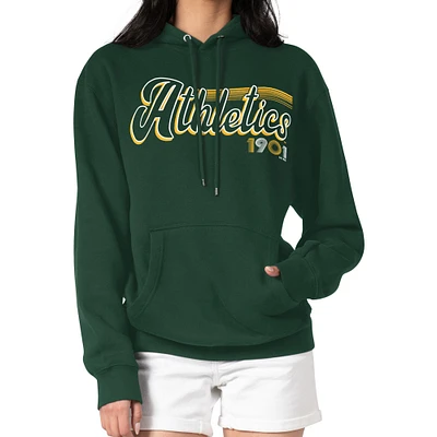 Women's Starter Green Athletics Groovy Script Team Fleece Pullover Hoodie