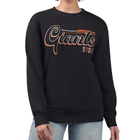 Women's Starter Black San Francisco Giants Groovy Script Team Fleece Pullover Sweatshirt