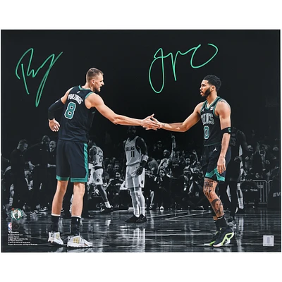 Jayson Tatum & Kristaps Porzingis Boston Celtics Autographed 16" x 20" Celebration Spotlight Photograph