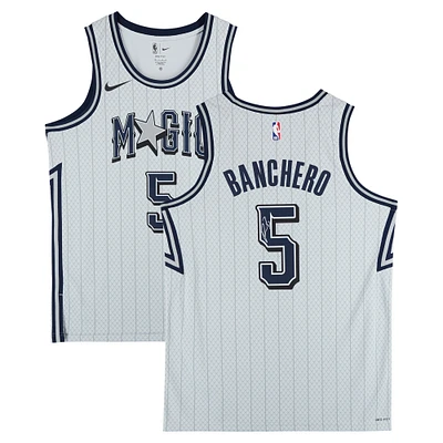 Paolo Banchero Orlando Magic Autographed Silver Nike 2024-25 City Edition Swingman Jersey