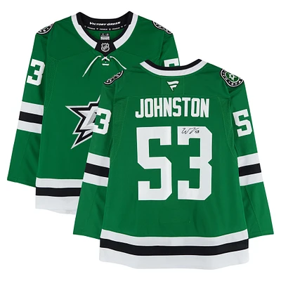 Wyatt Johnston Dallas Stars Autographed Kelly Green Fanatics Premium Jersey