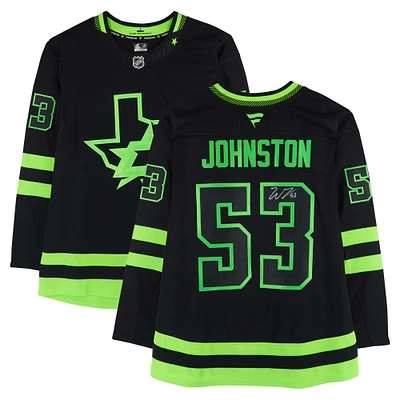 Wyatt Johnston Dallas Stars Autographed Black Alternate Fanatics Premium Jersey