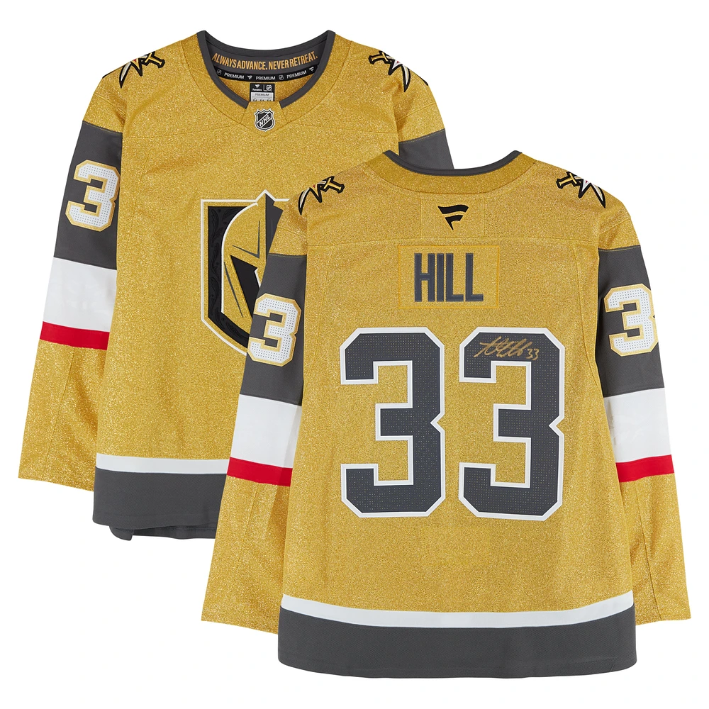 Adin Hill Vegas Golden Knights Autographed Gold Fanatics Premium Jersey