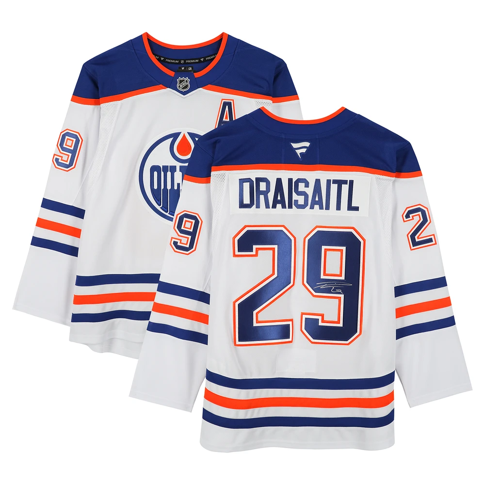 Leon Draisaitl Edmonton Oilers Autographed White Fanatics Premium Jersey