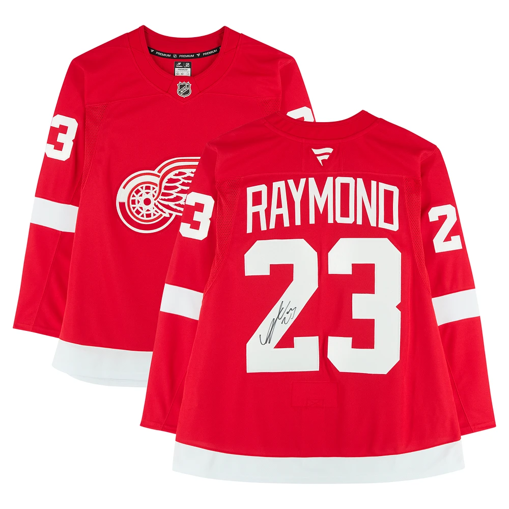 Lucas Raymond Detroit Red Wings Autographed Red Fanatics Premium Jersey