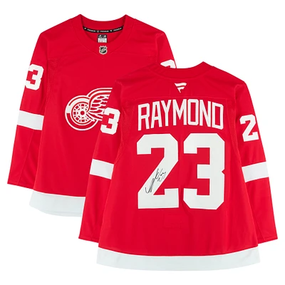 Lucas Raymond Detroit Red Wings Autographed Red Fanatics Premium Jersey