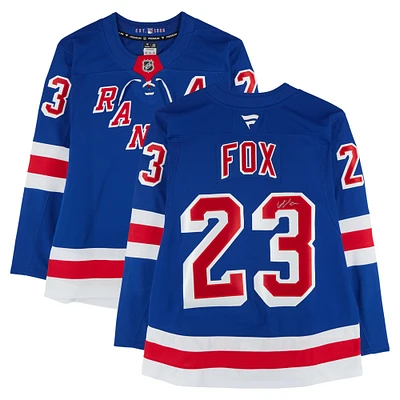 Adam Fox New York Rangers Autographed Blue Fanatics Premium Jersey