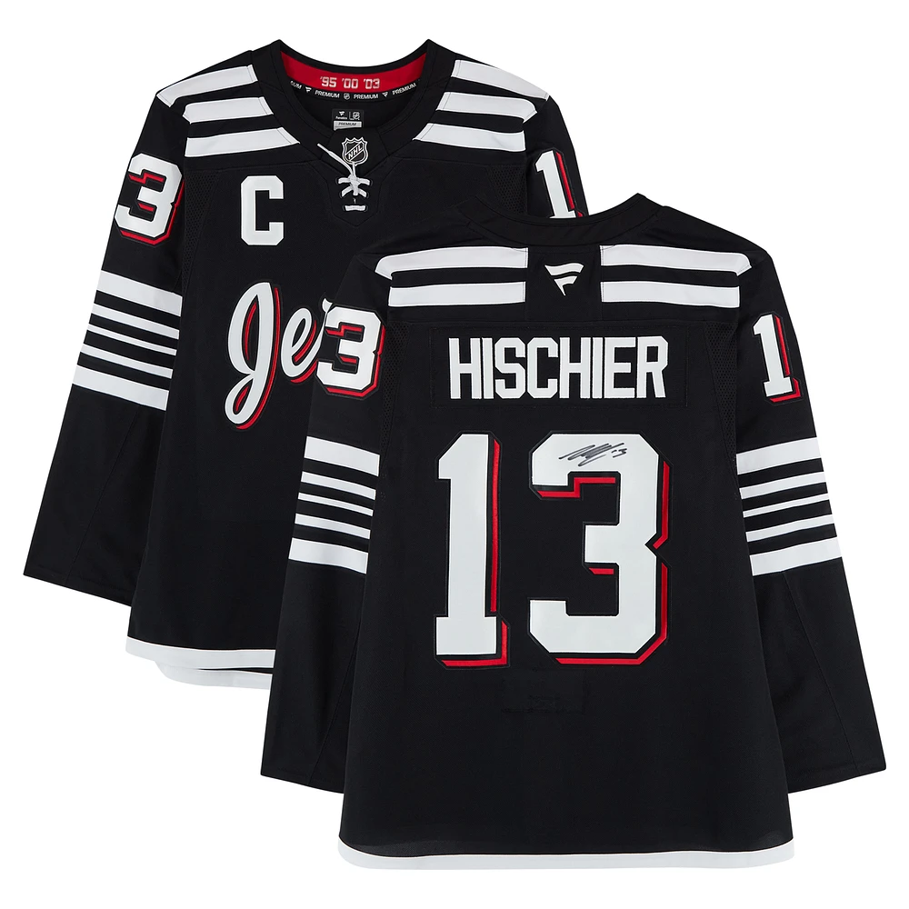 Nico Hischier New Jersey Devils Autographed Black Alternate Fanatics Premium Jersey