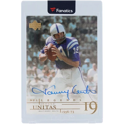 Johnny Unitas Baltimore Colts Autographed 2001 Upper Deck Legends #JU Card