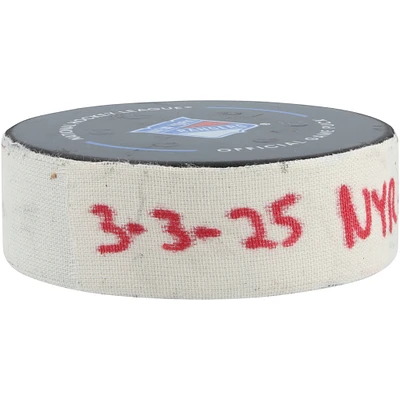 J.T. Miller New York Rangers Game-Used Goal Puck vs. New York Islanders on March 3, 2025