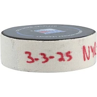 Artemi Panarin New York Rangers Game-Used Goal Puck vs. New York Islanders on March 3, 2025