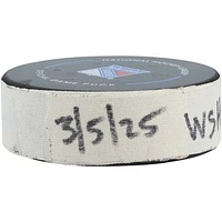 Pierre-Luc Dubois Washington Capitals Game-Used Goal Puck vs. New York Rangers on March 5, 2025