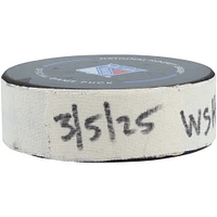 Pierre-Luc Dubois Washington Capitals Game-Used Goal Puck vs. New York Rangers on March 5, 2025