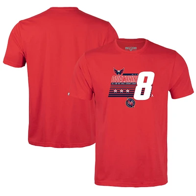 Youth Levelwear Alexander Ovechkin Washington Capitals NHL All-Time Leading Goal Scorer Milestone Stripes Name & Number Little Richmond T-Shirt